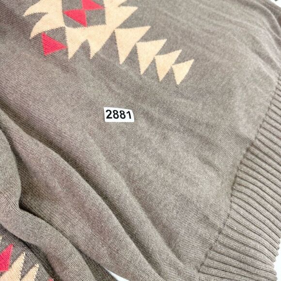 27 Miles Malibu Sweater Womens Small Brown Open Front Knit Aztec Shawl Collar - Picture 8 of 8
